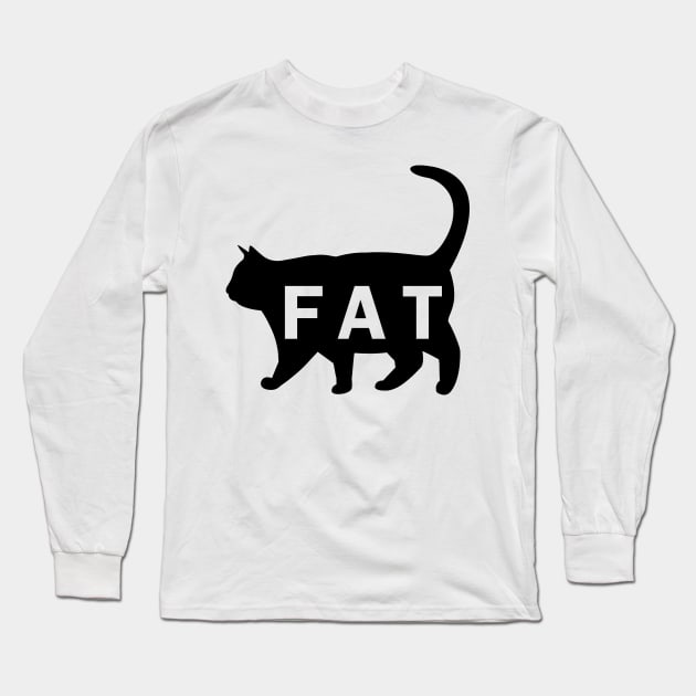 Fat Cat Black Cat Long Sleeve T-Shirt by Johnathan Allen Wilson